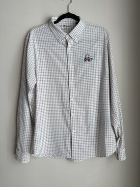 Hi Sport MSU White Check Button-Down Shirt - Men's